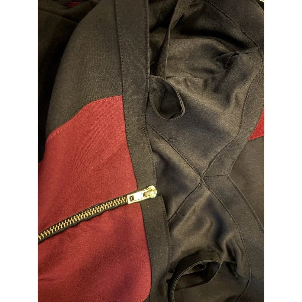 XOXO Colorblock Black Burgundy Sweetheart Neckline Spaghetti Strap Dress Sz 9/10 - Picture 13 of 13